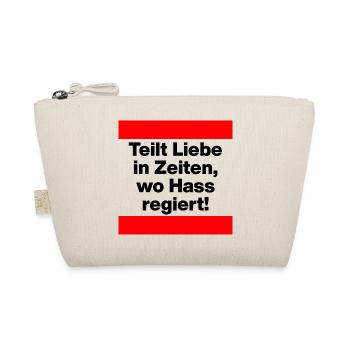 TEILT LIEBE IN ZEITEN, WO HASS REGIERT! GEGEN AFD - Bio-Täschchen - Natur - Vorne