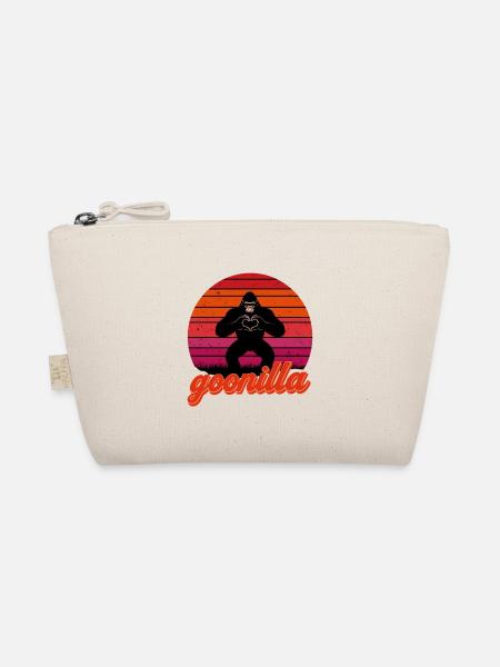 Goonilla Sonnenuntergang Gorilla Herz - Bio-Täschchen - Natur