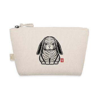 Wütender, grummeliger Hase - Bio-Täschchen - Natur - Vorne