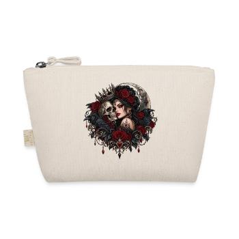 Crimson Raven Queen – Gothic Skull & Red Rose Dark - Bio-Täschchen - Natur - Vorne