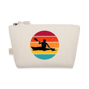 Geschenkidee für einen Paddler mit Wildwasserkajak - Bio-Täschchen - Natur - Vorne