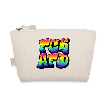 FCK AFD Graffiti Regenbogen - Bunt statt Braun - Bio-Täschchen - Natur - Vorne