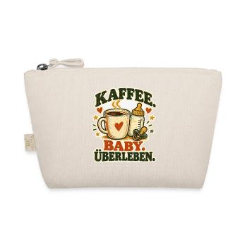 Kaffee, Baby, Überleben | Lustiges Elternmotiv  - Bio-Täschchen - Natur - Vorne