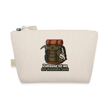 Zuhause ist wo der Rucksack steht Wandern Design - Bio-Täschchen - Natur - Vorne