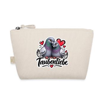 T-Shirt Taubenliebe – Süße Taube mit Herz im Nest - Bio-Täschchen - Natur - Vorne
