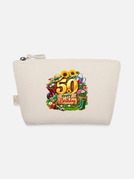 50. Geburtstag Gartenfreude - Bio-Täschchen - Natur