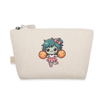 Zombie-Cheerleader mit Pompons und einem rosa Kleid - Bio-Täschchen - Natur - Vorne