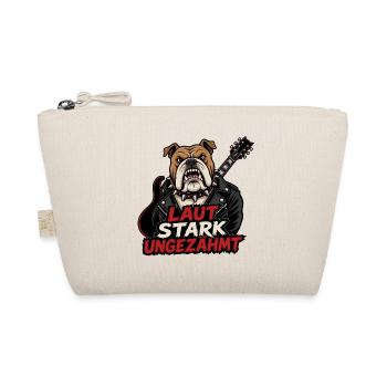 Laut stark ungezähmt Bulldogge Rocker Design - Bio-Täschchen - Natur - Vorne