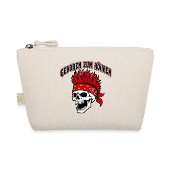 Geboren zum Röhren Totenkopf Biker Design - Bio-Täschchen - Natur - Vorne