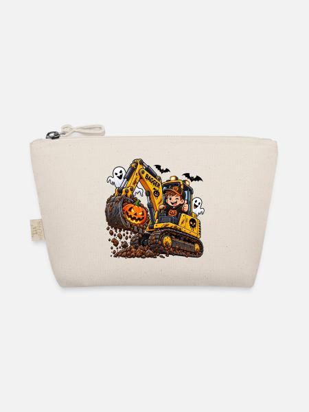 Kranfahrer Halloween Design - Bio-Täschchen - Natur