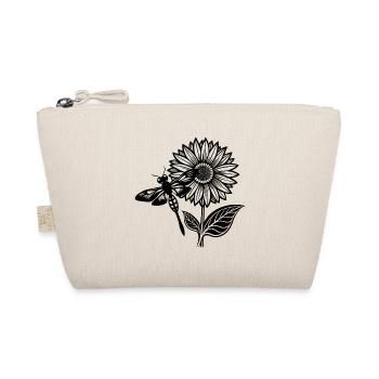 Libelle und Sonnenblume - Bio-Täschchen - Natur - Vorne