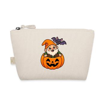 Kuscheliger Gnom im Kürbis Halloween - Bio-Täschchen - Natur - Vorne