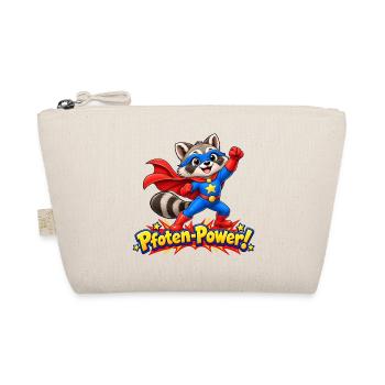 Superheld Waschbär - Pfoten-Power Comic Desig - Bio-Täschchen - Natur - Vorne
