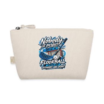 Nobody ist perfekt Floorball Spruch - Bio-Täschchen - Natur - Vorne