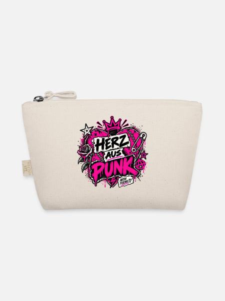 Herz aus Punk – Neon Grunge - Bio-Täschchen - Natur