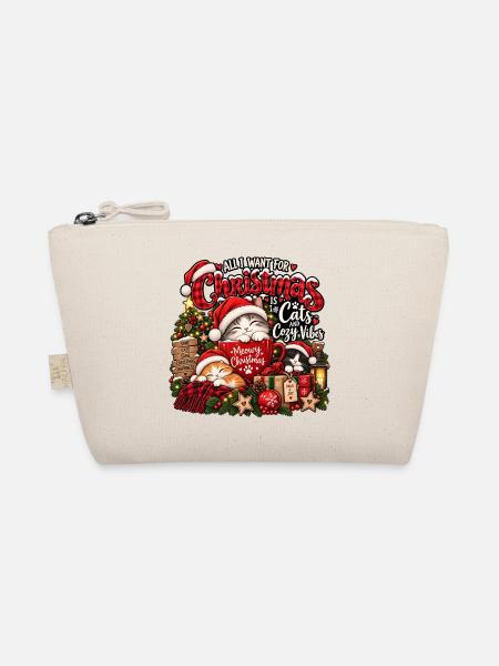 All I Want for Christmas Is Cats & Cozy Vibes - Bio-Täschchen - Natur