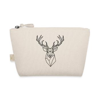 Geometric Deer – Polygon Hirsch Silhouette - Bio-Täschchen - Natur - Vorne