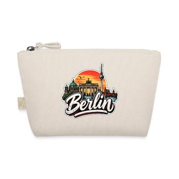 Berlin Skyline Retro Hauptstadt Motiv Wahrzeichen  - Bio-Täschchen - Natur - Vorne