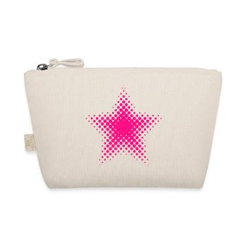 Pinke Sternen-Dot Halftone - Bio-Täschchen - Natur - Vorne