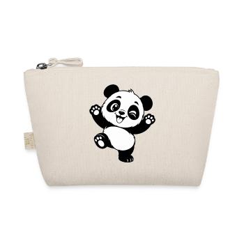 Happy Panda - Fröhliches Tier Motiv zum Knuddeln - Bio-Täschchen - Natur - Vorne