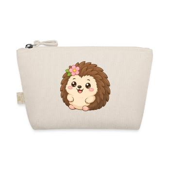 Hedgehog Flower Friend – Igel mit Blume - Bio-Täschchen - Natur - Vorne