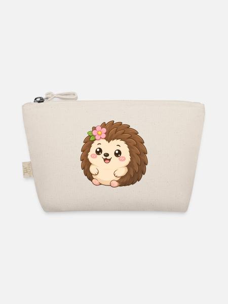 Hedgehog Flower Friend – Igel mit Blume - Bio-Täschchen - Natur