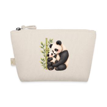 Panda-Zärtlichkeit – Mama und ihr Junges - Bio-Täschchen - Natur - Vorne