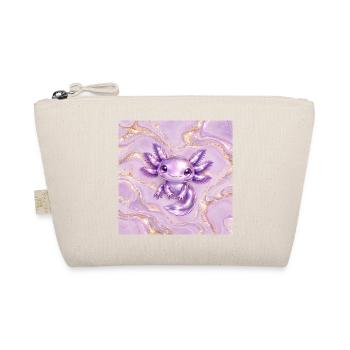 Axolotl Purple Metallic auf Goldmarmor - Bio-Täschchen - Natur - Vorne