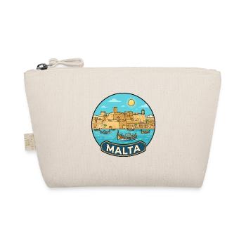 Malta Reiseabzeichen Valletta Harbor Luzzu Boot - Bio-Täschchen - Natur - Vorne