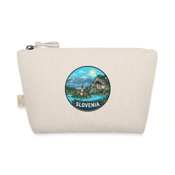 Slowenien Reiseabzeichen Lake Bled Castle Alps - Bio-Täschchen - Natur - Vorne