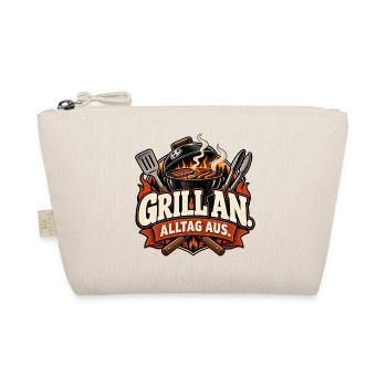 Grill an. Alltag aus. Grillfans Grill Geschenkidee - Bio-Täschchen - Natur - Vorne