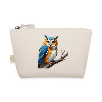 Owl in Hoodie Standing Design - Bio-Täschchen - Natur - Vorne