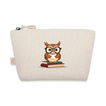 Cozy Book Lover Reading Owl Design - Bio-Täschchen - Natur - Vorne