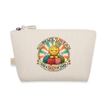 Peace, Love, and a Skein of Yarn – Woolicons - Bio-Täschchen - Natur - Vorne
