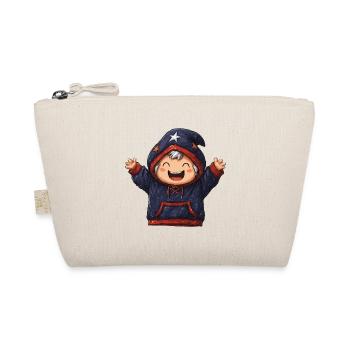 Fröhlicher Sternen Hoodie für Kinder - Bio-Täschchen - Natur - Vorne