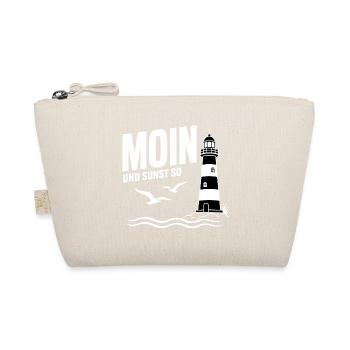 Moin und sunst so Leuchtturm Küste Nordsee Shirt - Bio-Täschchen - Natur - Vorne