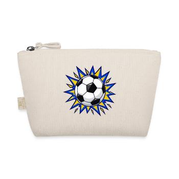 Fußball mit blauem und gelbem Comic-Burst - Bio-Täschchen - Natur - Vorne