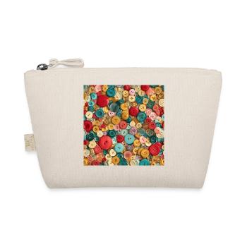 Bunte Knöpfe – Collage Couture - Bio-Täschchen - Natur - Vorne