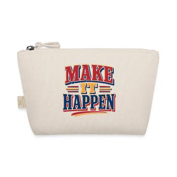 Make It Happen Retro Vintage Spruch Statement - Bio-Täschchen - Natur - Vorne