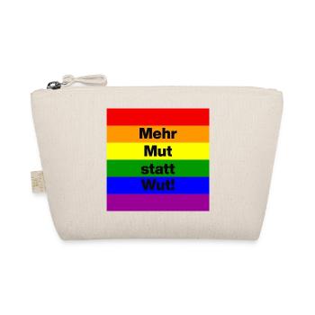 MEHR MUT STATT WUT BUNTER REGENBOGEN, NIE WIEDER - Bio-Täschchen - Natur - Vorne