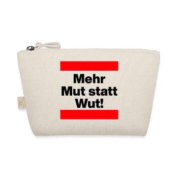 MEHR MUT STATT WUT BUNTE MENSCHENKETTE, NIE WIEDER - Bio-Täschchen - Natur - Vorne