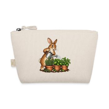 Hase gießt einen Kräutergarten - Bio-Täschchen - Natur - Vorne