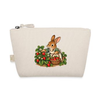 Hase bei der Erdbeerernte - Bio-Täschchen - Natur - Vorne