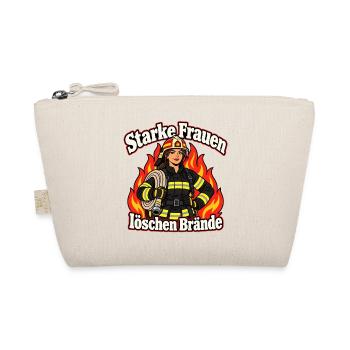 Starke Frauen löschen Brände – Feuerwehrfrau - Bio-Täschchen - Natur - Vorne