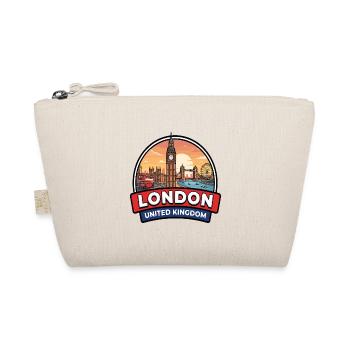 London UK Reiseabzeichen Big Ben Tower Bridge Geschenk - Bio-Täschchen - Natur - Vorne