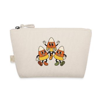 Drei retro-Cartoon-Candy-Corn-Figuren tanzen - Bio-Täschchen - Natur - Vorne