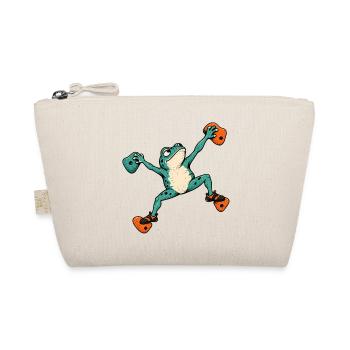 Frosch Skateboard Akrobat – Bouldern - Bio-Täschchen - Natur - Vorne