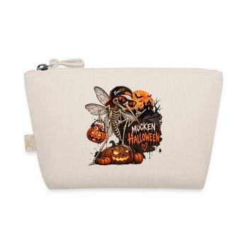 Mücken- Skelett mit Kürbissen Halloween - Bio-Täschchen - Natur - Vorne