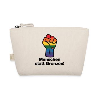 MENSCHEN STATT GRENZEN. BOTSCHAFT GEGEN RECHTS - Bio-Täschchen - Natur - Vorne