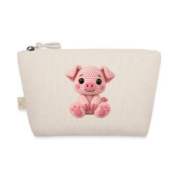 Häkelkuschel Schwein Rosa - Bio-Täschchen - Natur - Vorne